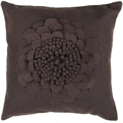 Livabliss Blooming Flower Wool Throw Pillow In Polyester