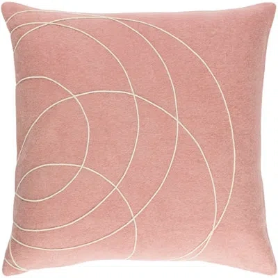 Livabliss Bold Wool Geometric Throw Pillow Cover In Pink