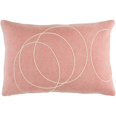 Livabliss Bold Wool Lumbar Pillow In Mauve,cream