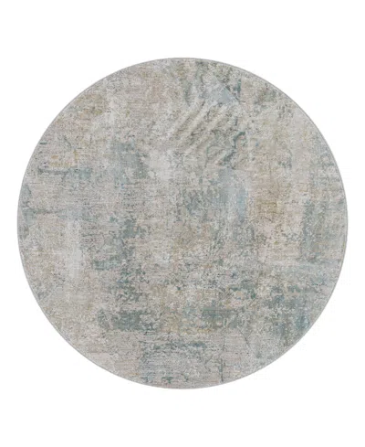 Livabliss Brunswick Bwk-2307 6'7" X 6'7" Round Area Rug In Gray