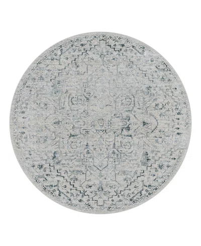 Livabliss Brunswick Bwk-2310 5'3" X 5'3" Round Area Rug In Gray