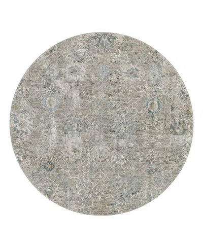 Livabliss Brunswick Bwk-2315 7'10" X 7'10" Round Area Rug In Gray