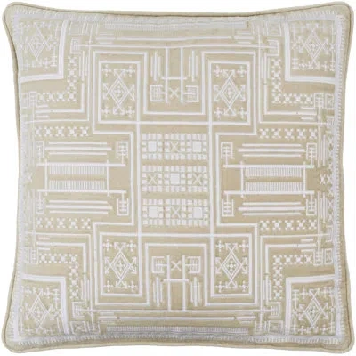 Livabliss Camaxtli Textured Cotton Throw Pillow In Beige,pillow Cover Only - No Insert