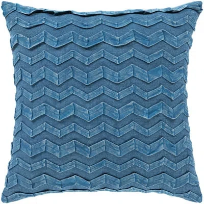 Livabliss Caprio Square Cotton Pillow In Bright Blue,polyester,polyfill