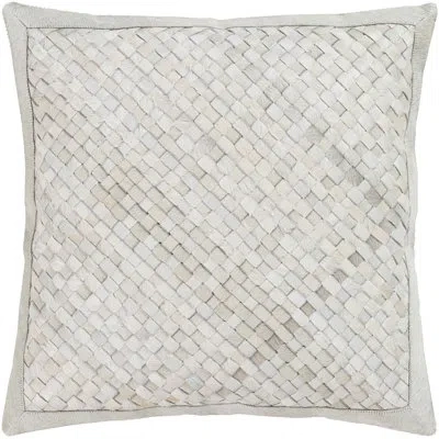 Livabliss Cesta Leather Throw Pillow In Polyester,polyfill,white