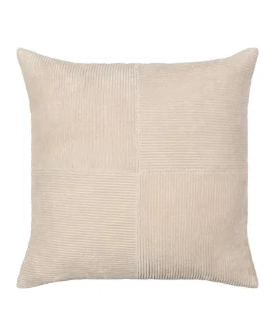 Livabliss Corduroy Quarters Decorative Pillow, 18l X 18w In Brown
