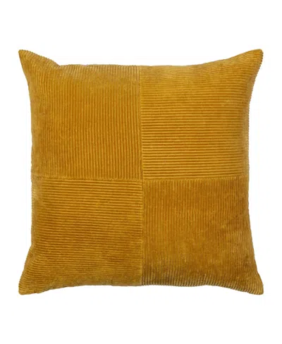 Livabliss Corduroy Quarters Decorative Pillow, 22l X 22w In Brown