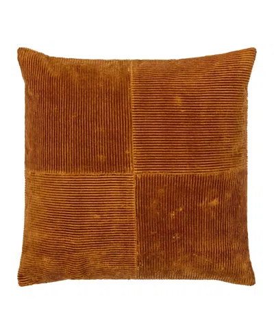 Livabliss Corduroy Quarters Decorative Pillow, 22l X 22w In Brown