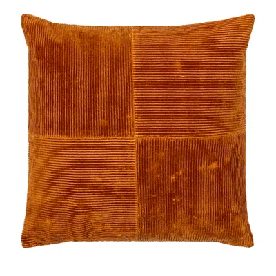 Livabliss Corduroy Quarters Decorative Pillow In Orange