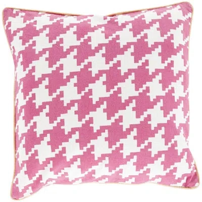 Livabliss Cotton Geometric Throw Pillow In Bright Pink,cream