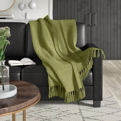 Livabliss Cotton Throw In Green
