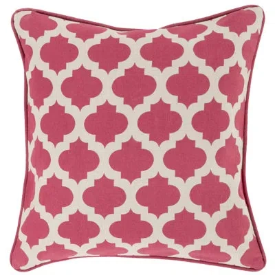 Livabliss Cotton Throw Pillow Cover In Bright Pink,khaki