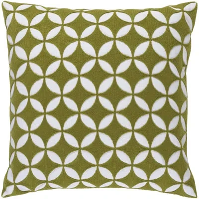 Livabliss Cotton Throw Pillow Cover In Lime,white Geometric,pillow Cover Only - No Insert