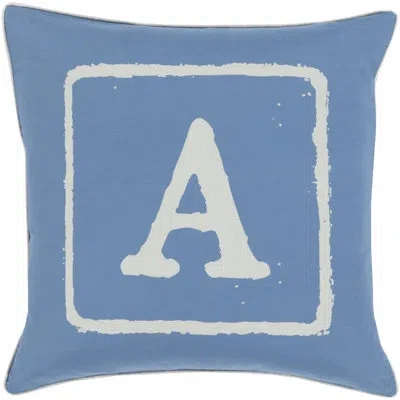 Livabliss Cotton Throw Pillow In Denim,ivory