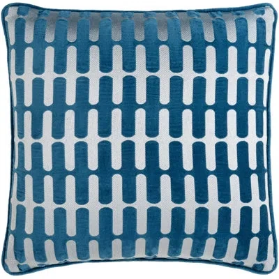 Livabliss Cotton Throw Square Pillow Cover In Blue,pillow Cover Only - No Insert