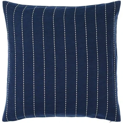Livabliss Cotton Throw Square Pillow In Pillow Cover Only - No Insert,marine Blue