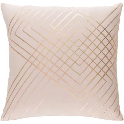 Livabliss Crescent Cotton Throw Pillow Cover In Cream,metallic - Copper,pillow Cover Only - No Insert