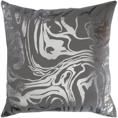 Livabliss Crescent Square Cotton Throw Pillow In Polyester,polyfill,gray