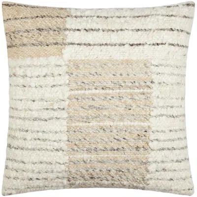 Livabliss Deccan Traps Abstract Wool Blend Reversible Throw Pillow In Polyester