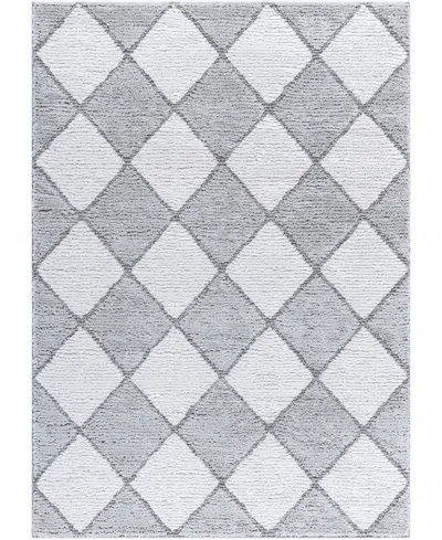 Livabliss Delight Shag Del-2306 5'3"x7' Area Rug In Gray,white