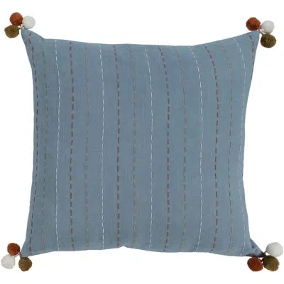 Livabliss Dhaka Cotton Throw Pillow In Blue,pillow Cover Only