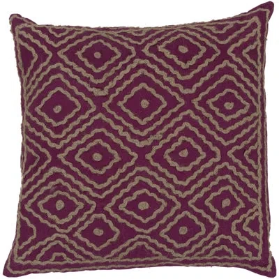 Livabliss Diamond 100% Linen Throw Pillow In Bright Fuchsia,olive Gray