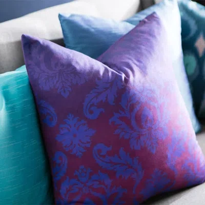 Livabliss Divine Damask Cotton Throw Pillow In Purple,pillow Cover Only - No Insert
