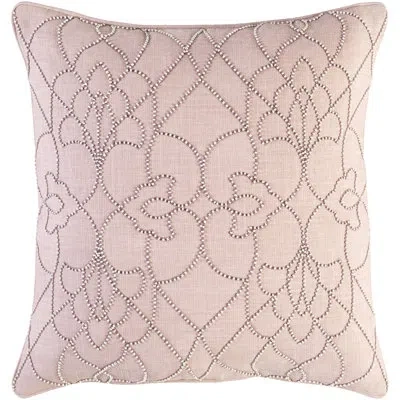 Livabliss Dotted Pirouette Linen Floral Throw Pillow In Camel,mauve