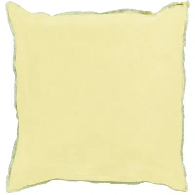 Livabliss Eyelash Solid And Border Linen Pillow Cover In Lime,teal