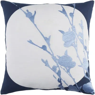 Livabliss Flying Colors Harvest Moon Linen Throw Pillow In Navy,pale Blue,bright Blue