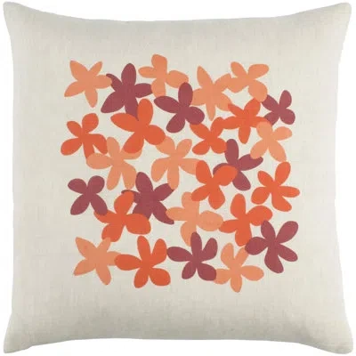 Livabliss Flying Colors Little Flower Throw Pillow In Orange,pillow Cover Only - No Insert