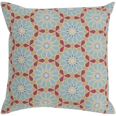 Livabliss Francesco Square Cotton Paisley Pillow Cover In Aqua,pillow Cover Only - No Insert