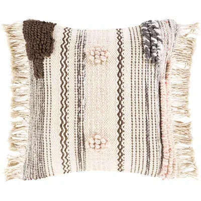Livabliss Fringed Wool Blend Pillow Cover