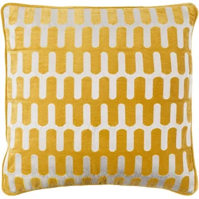 Livabliss Geometric Cotton Throw Pillow In Yellow,pillow Cover Only - No Insert