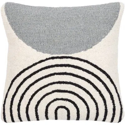 Livabliss Hannover Geometric Wool Blend Reversible Pillow Cover In Blue;black;cream