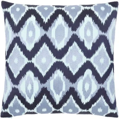 Livabliss Ikat Luxe Pillow Cover & Insert Throw Down In Pale Blue