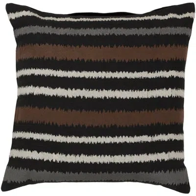 Livabliss Ikat Striped Linen Throw Pillow In Black