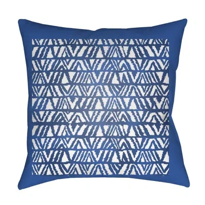 Livabliss Indoor/outdoor Throw Pillow In Cobalt Blue;snow White