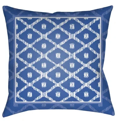 Livabliss Indoor/outdoor Throw Pillow In Cobalt Blue;snow White