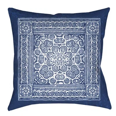 Livabliss Indoor/outdoor Throw Pillow In Ivory;cobalt Blue;azure