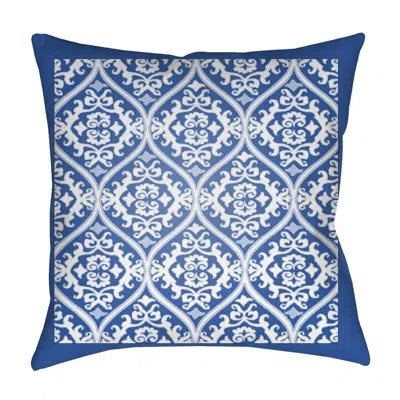 Livabliss Indoor/outdoor Throw Pillow In Snow White;cobalt;azure