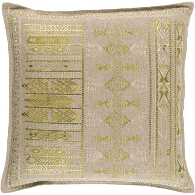 Livabliss Jizera Linen Geometric Throw Pillow In Green,pillow Cover Only