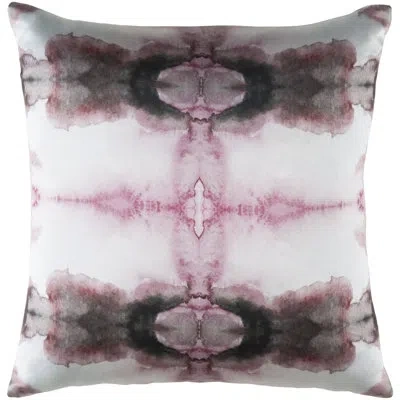Livabliss Kalos Silk Pillow Cover In Gray,pink,no Fill
