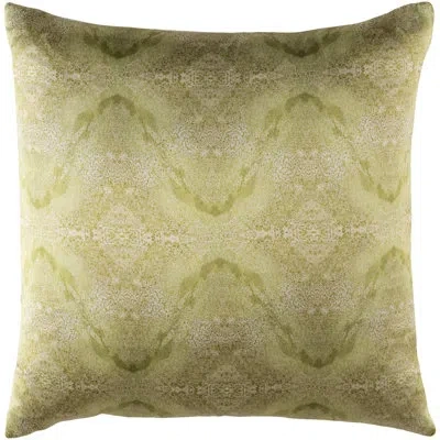 Livabliss Kalos Square Silk Throw Pillow In Neutral,green,down