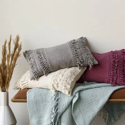 Livabliss Katie Pillow Cover & Insert Throw Polyester In Taupe Gray