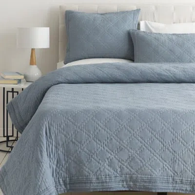 Livabliss Kojo Single Quilt In Denim,white