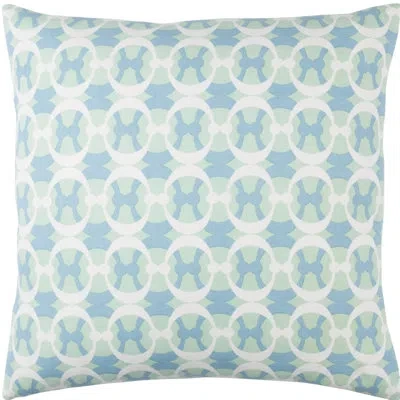 Livabliss Lina Geometric Cotton Throw Pillow In Mint,sky Blue,white