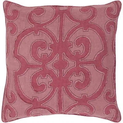 Livabliss Linen Damask Throw Pillow In Pink,pillow Cover Only - No Insert