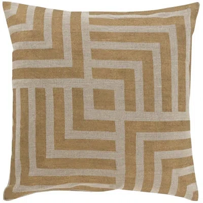 Livabliss Linen Geometric Throw Pillow Cover In Gold,linen