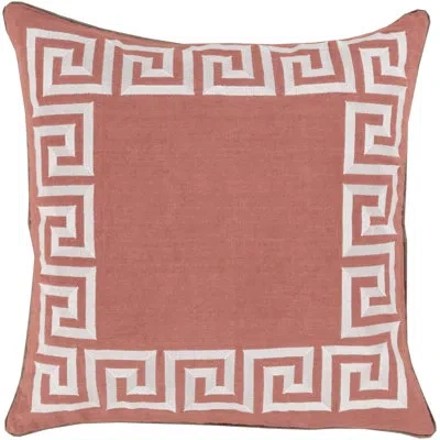 Livabliss Linen Geometric Throw Pillow In Salmon